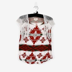 Denim & Supply Ralph Lauren Printed Top Size XS Cotton Boho Rustic Southwestern